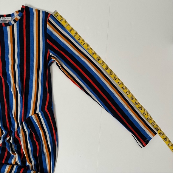 Zara Multicolor Striped Long Sleeve Dress - Picture 6 of 8
